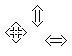 Black/White 3D Arrow Horizontal/Verktikal/Diagonal Cursor Set thumbnail