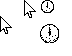 Retro Black And White Cursor Set thumbnail
