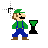 8-bit super Luigi Working in background.cur Preview