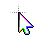 Rainbow Cursor Black Outline.ani Preview