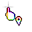 Rainbow Needled Little hand Black Outline.ani Preview