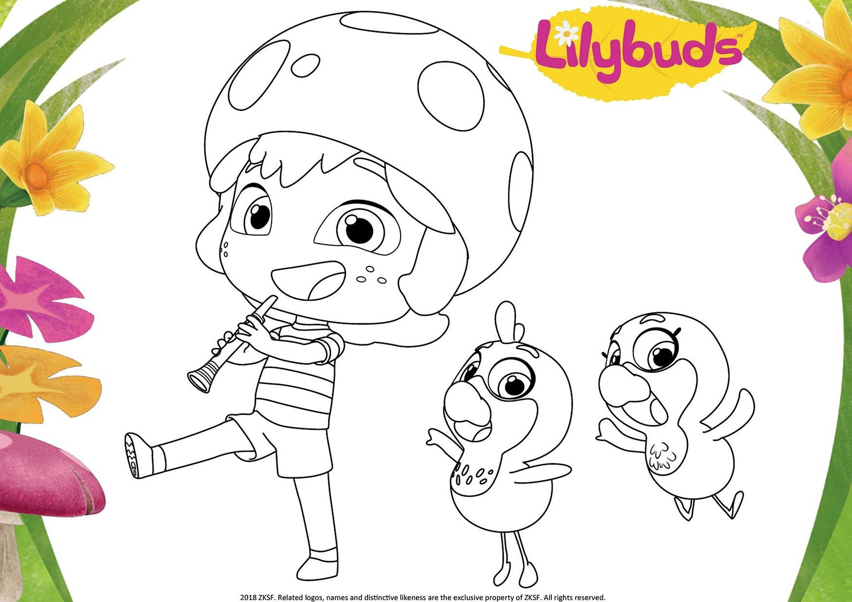 Cap coloring sheet(Lilybuds) image