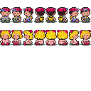 EarthBound directional sitting sprites EarthBound directional sitting sprites